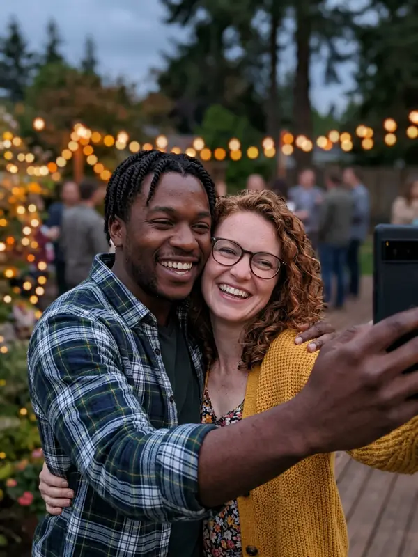 Couple selfie before the edit